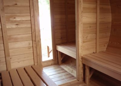 Sauna a botte interno spogliatoio