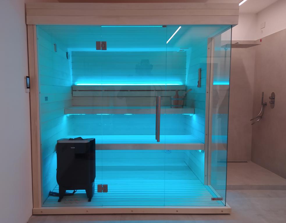 sauna con doccia combinata 180x220 cm sauna betulla rossa