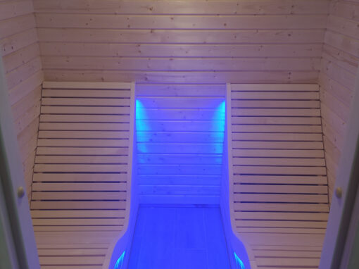 Sauna ad infrarossi con lettini ergonomici