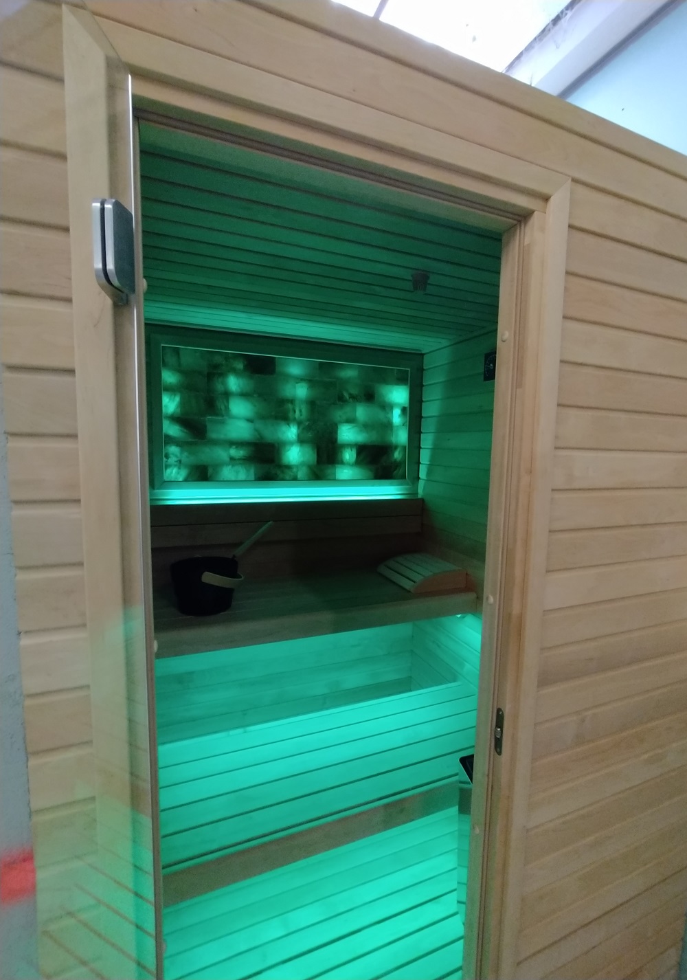 sauna con muro di sale 8 sauna parete mattoni di sale