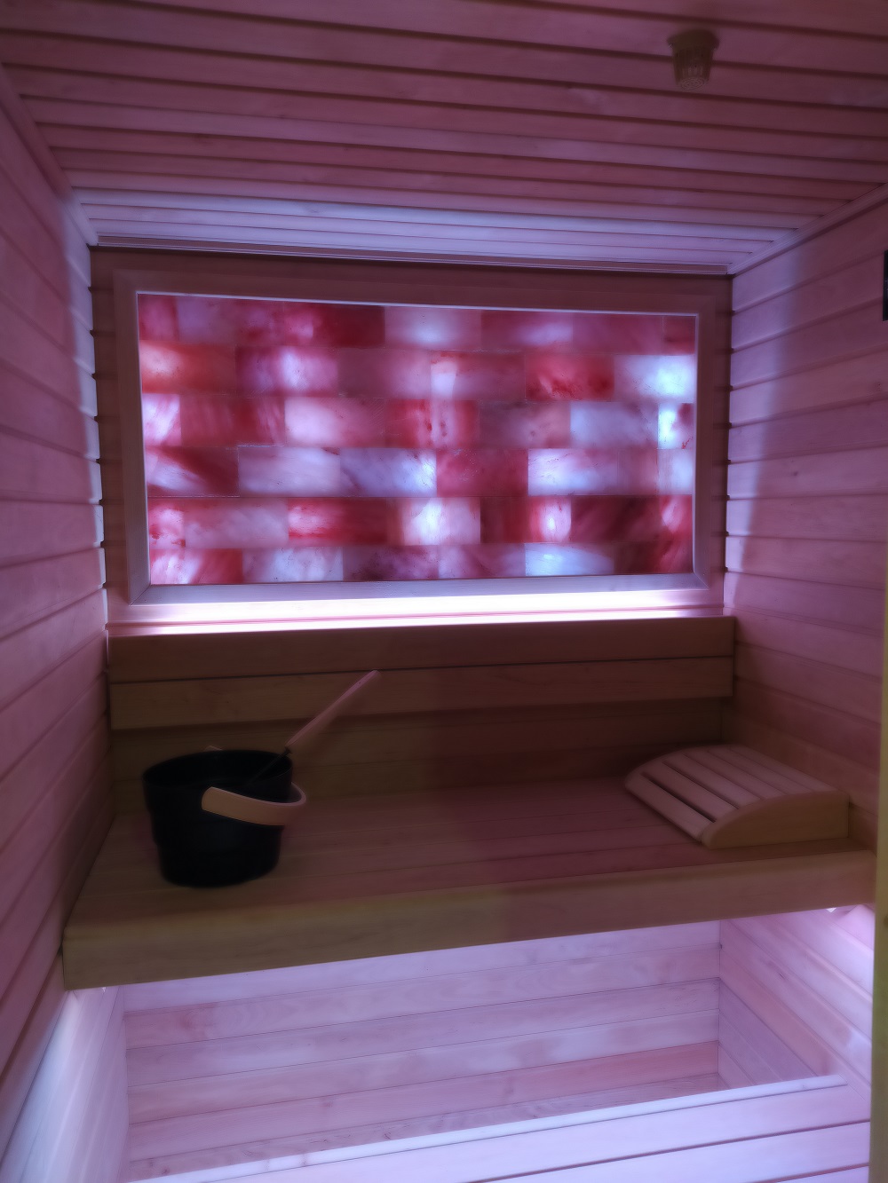 sauna con muro di sale 9 sauna parete mattoni di sale