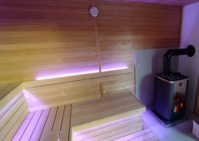 sauna con stufa a legna kastor Tylo