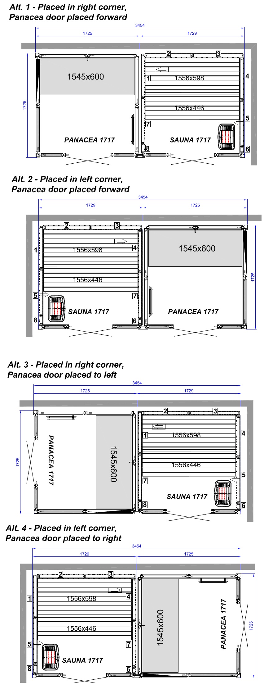 1717 BAGNO TURCO SAUNA COMBINATI