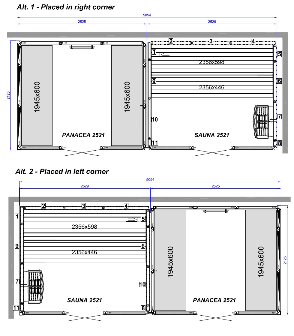 2521 BAGNO TURCO SAUNA COMBINATI