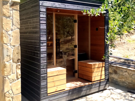Sauna da esterno bordo piscina